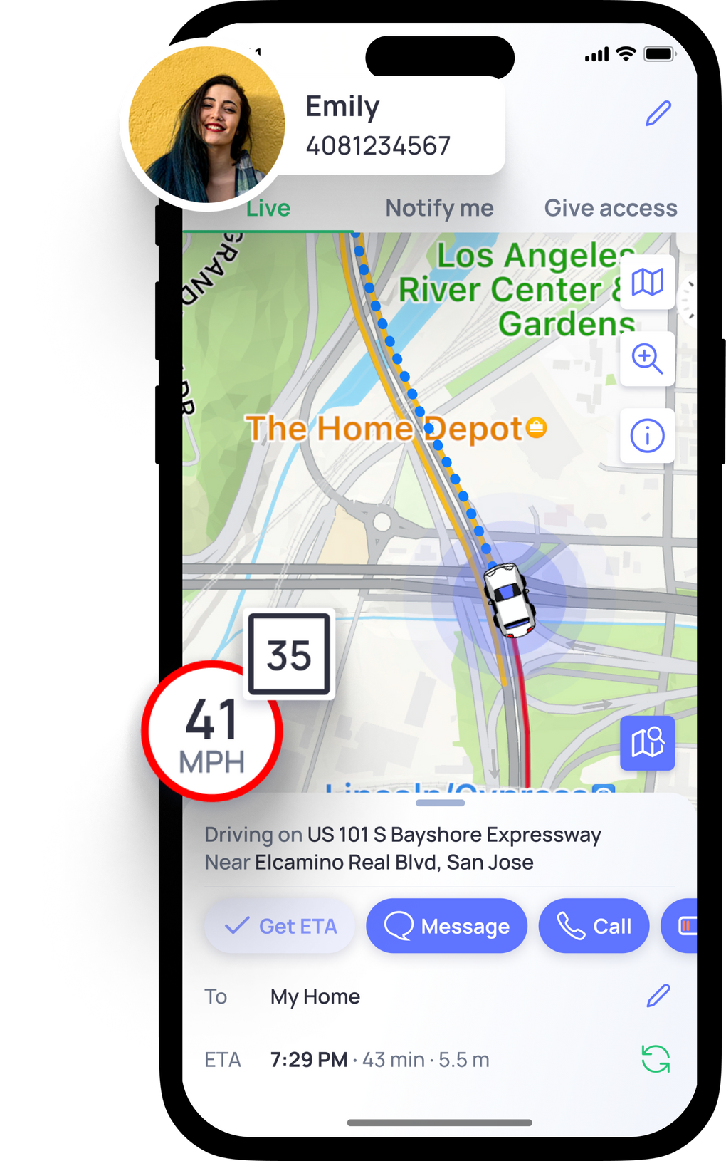 Live Location Tracking & Speed Reading Limits